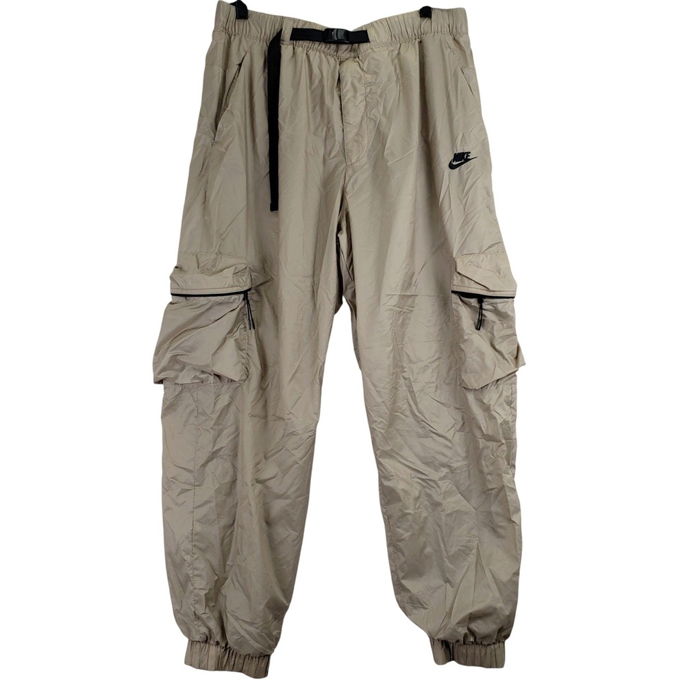 Nike Tech Lined Woven Ripstop Cargo Pants Mens XL Tan Utility Streetwear